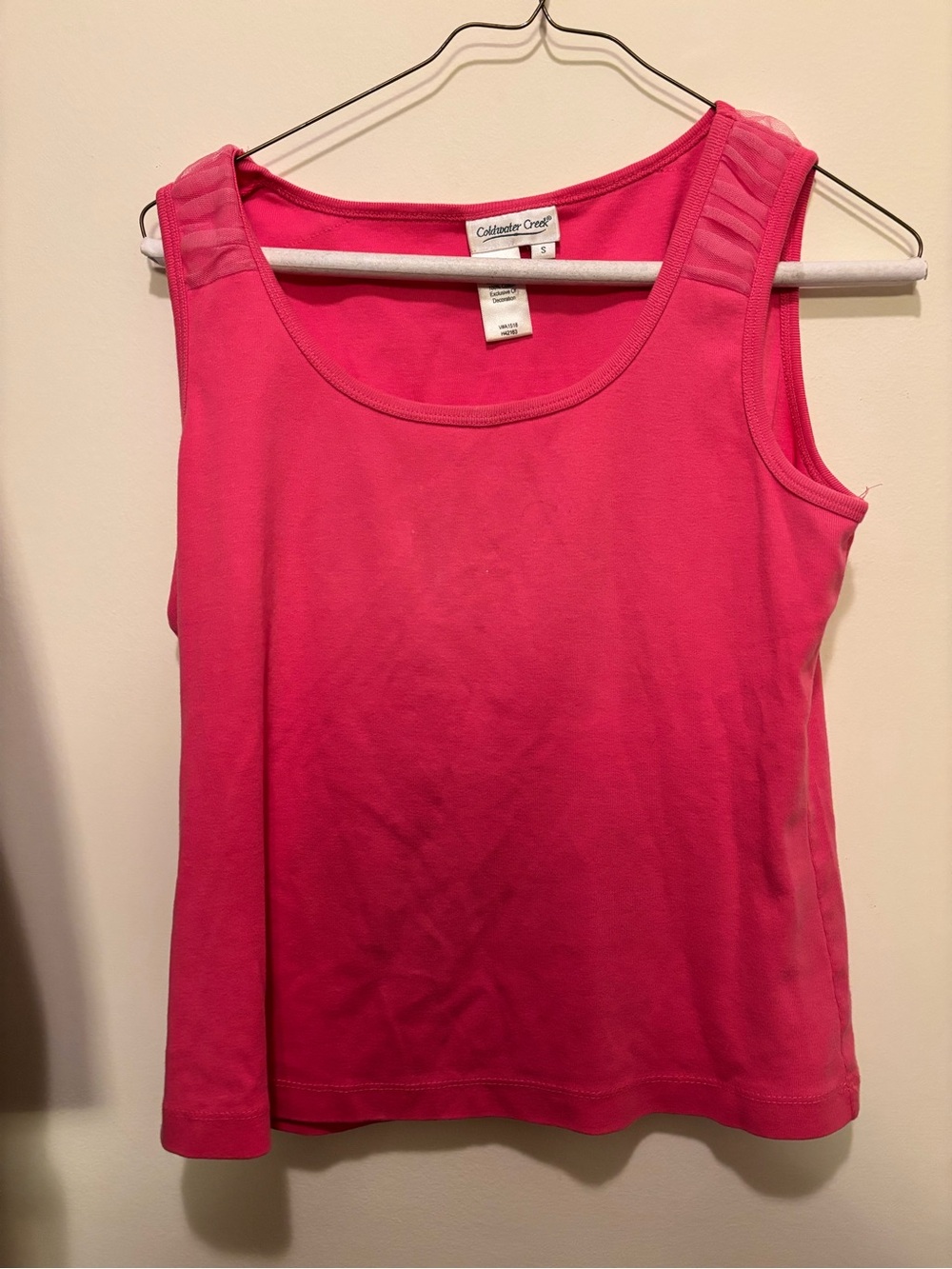 Coldwater Creek Pink Sleeveless Scoop Neck Tank 100% Cotton